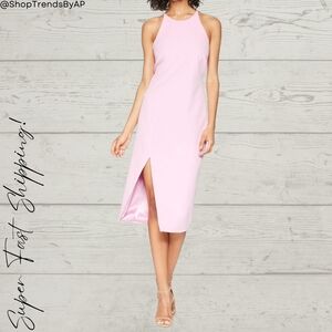 Bardot Halter Midi Dress In Marsh Pink